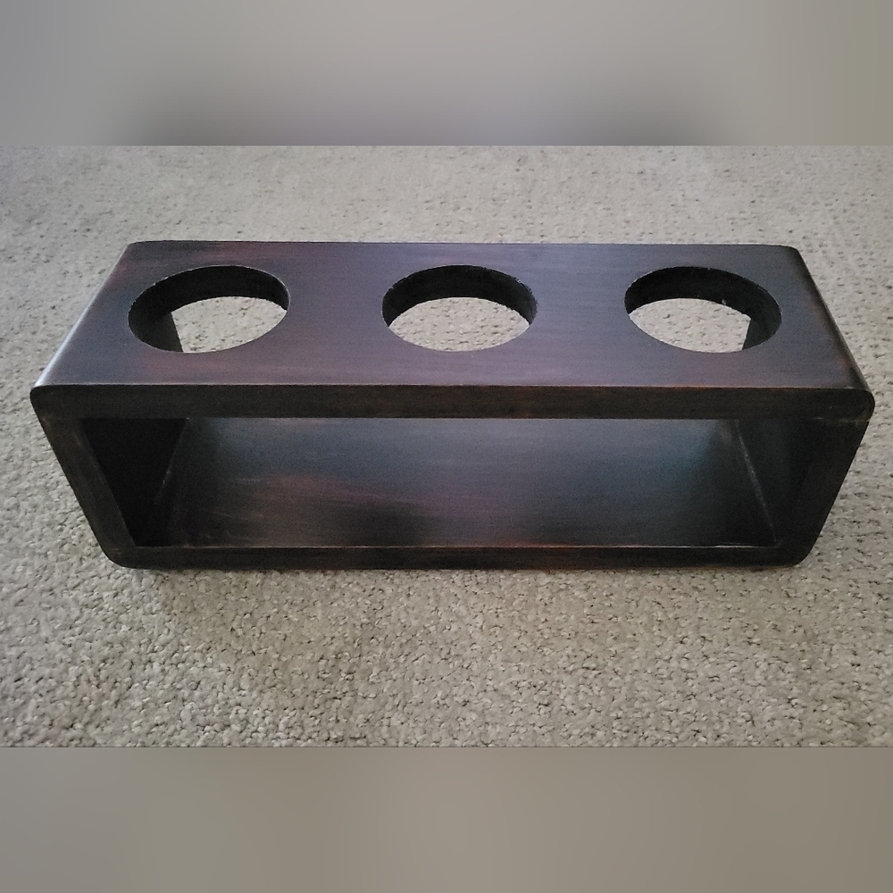 3 Cup Voltive Wooden Horizontal Candle Holder